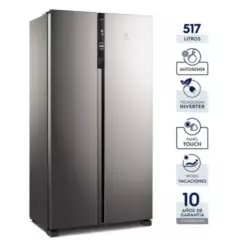 ELECTROLUX - Refrigeradora Electrolux 517L Side by Side Efficient con Tecnología AutoSense ERSA53V2HVG