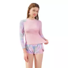 GENERICO - Conjunto de natación Yingfa traje de baño manga larga rosa