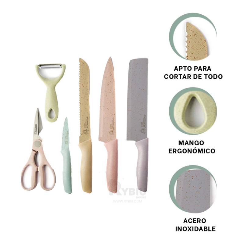 Set Cuchillos de Cocina 6 Piezas GENERICO