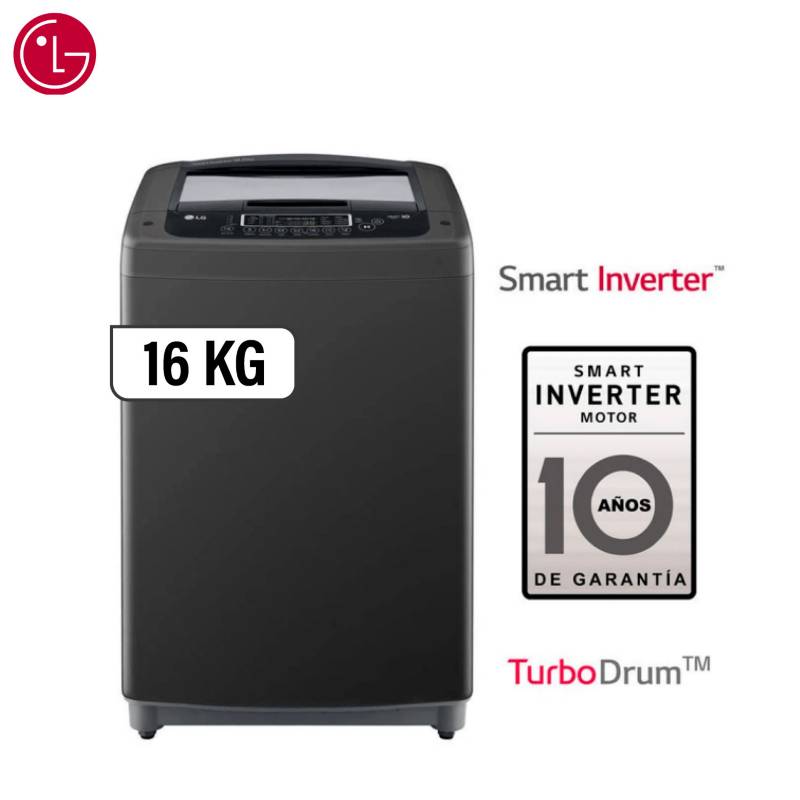 LG - Lavadora 16 kg LG carga superior Smart Inverter con TurboDrum- WT16BPB