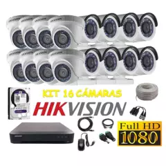 HIKVISION - kit 16 Cámaras Seguridad FULLHD Hikvision 2tb + cable