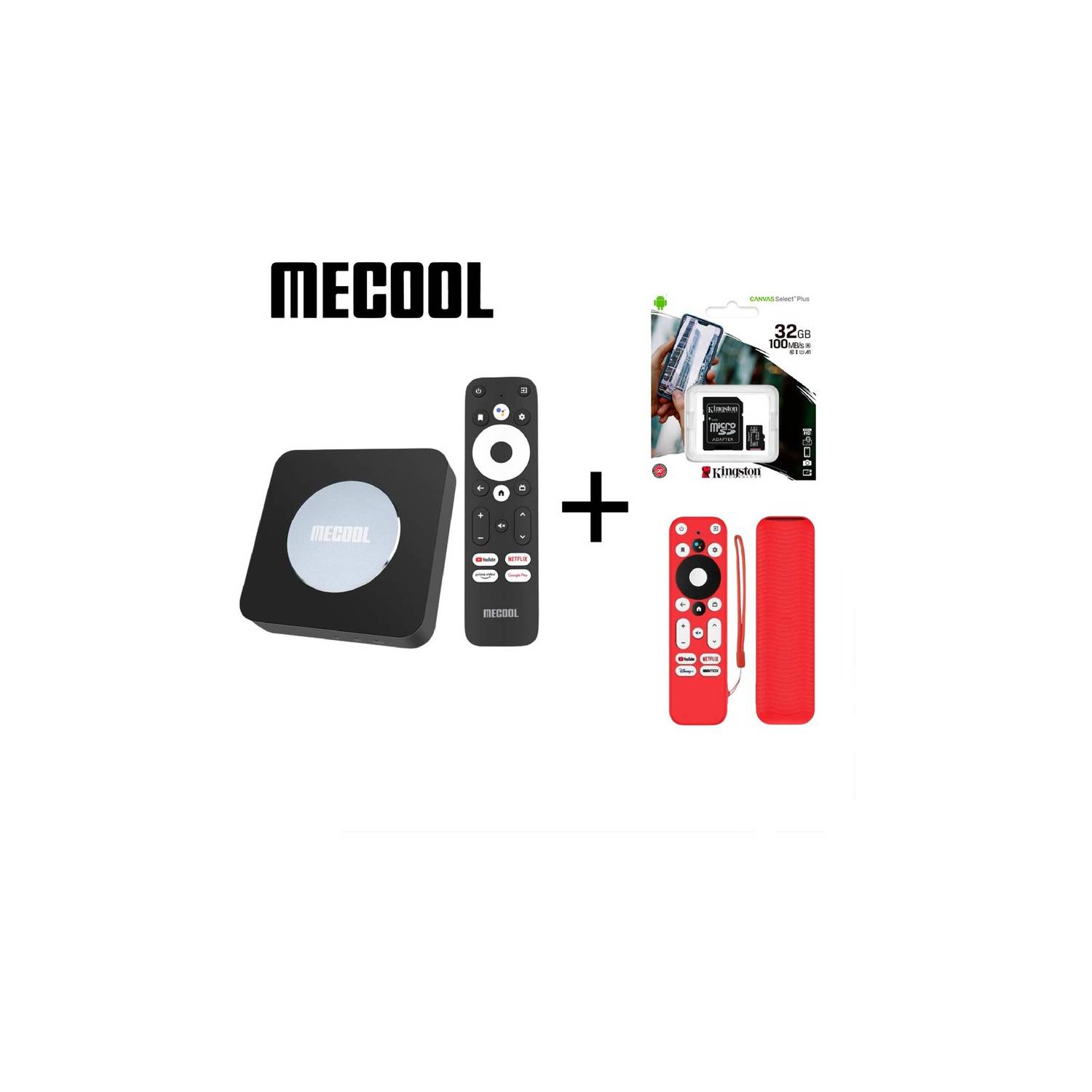 Mecool KM7 Plus + funda negra protectora para mando y Memoria 32GB
