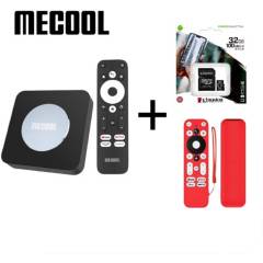 MECOOL - Mecool KM2 Plus Android TV 11 + Funda roja + Memoria 32GB Kingston