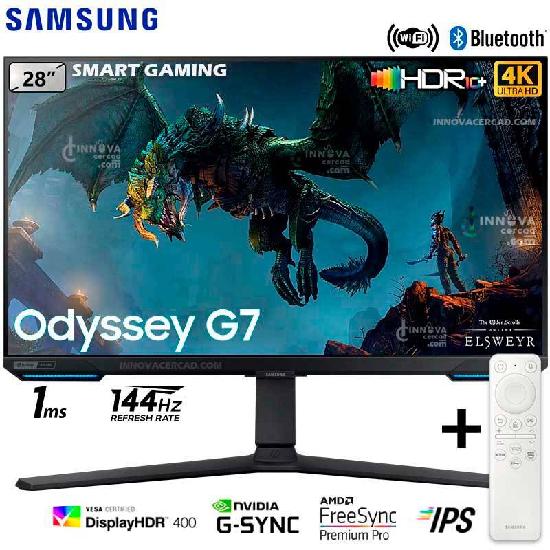 SAMSUNG - Monitor Samsung Odyssey G7 S28BG700EN 27 IPS HDR10+ 4K UHD144HZ1MS