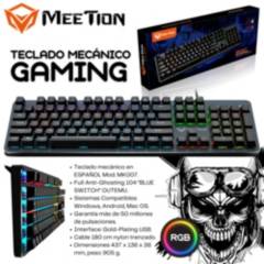 MEETION - Teclado Mecánico Gamer en español MK007 LED RGB Profesional