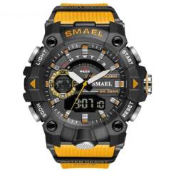 SMAEL - Reloj Deportivo SMAEL 8040 Naranja Resina Doble Horario