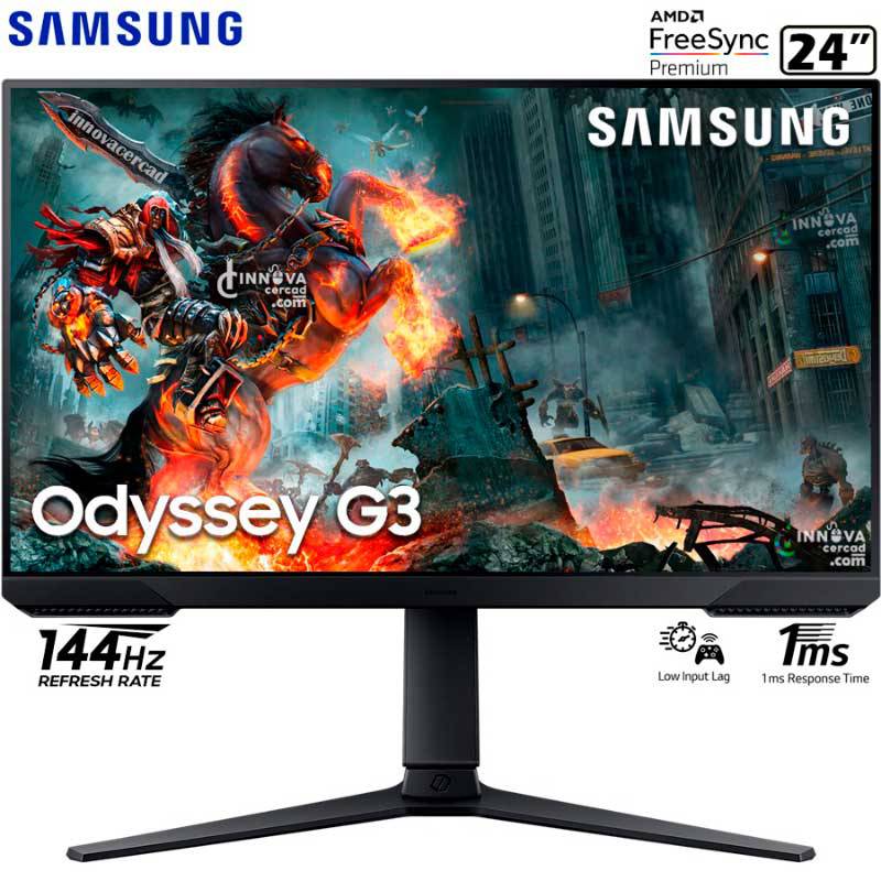 SAMSUNG - Monitor Samsung Odyssey LS24AG320NLXPE G3 24 FHD, 144Hz, 1ms