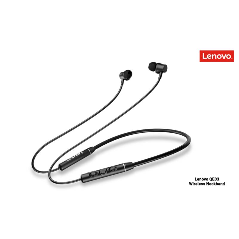 Auriculares Inalambrico Bluetooth Lenovo Qe03 Color Negro