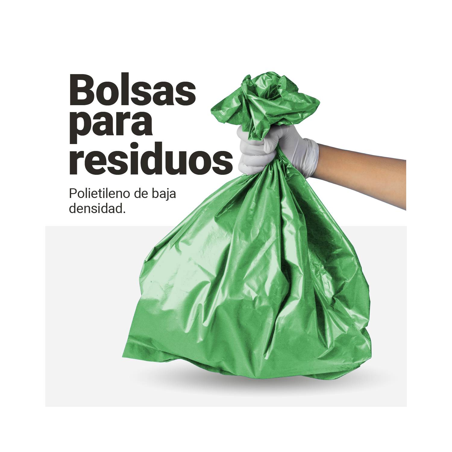 Bolsas verdes para basura 50 L, 2 micras, 100 uds GENERICO
