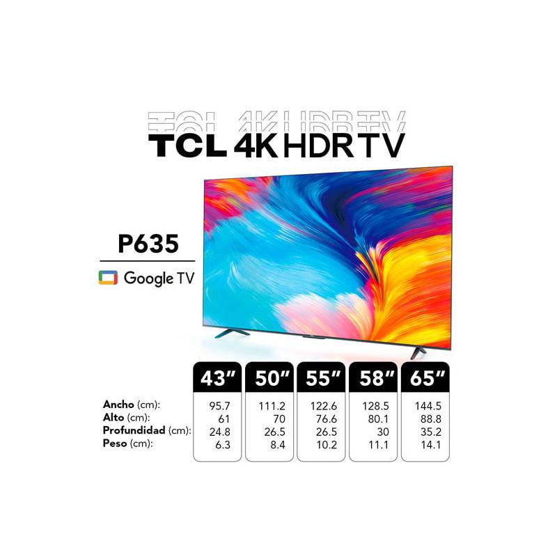 TCL - Televisor TLC 55 " Smart TV UHD 4K 55P635 Google tv