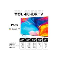 Televisor TLC 55 " Smart TV UHD 4K 55P635 Google tv