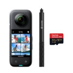 INSTA 360 - Cámara Insta360 X3 + Selfie Stick 114 CM + Memoria 64GB