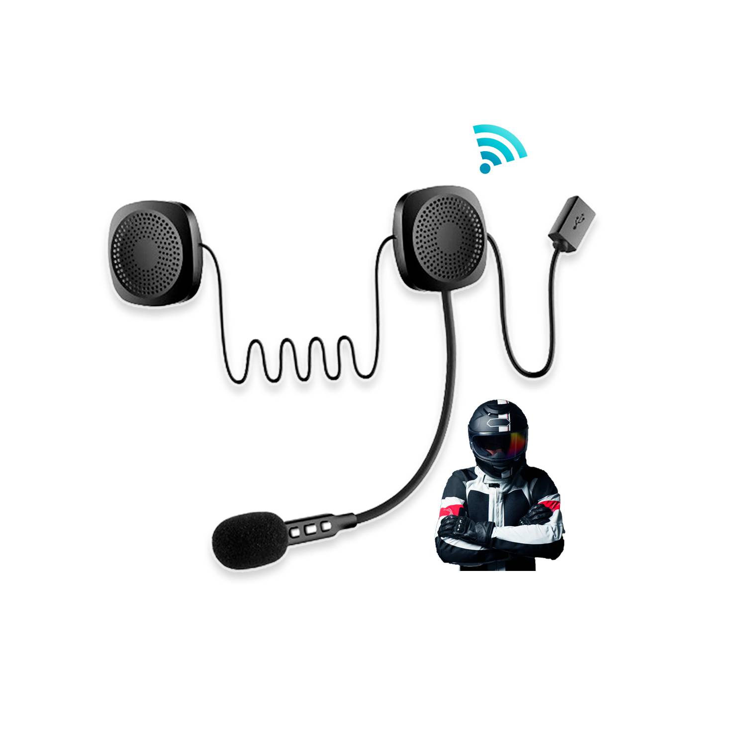 Audifonos Microfono Bluetooth Para Casco Motos SEISA
