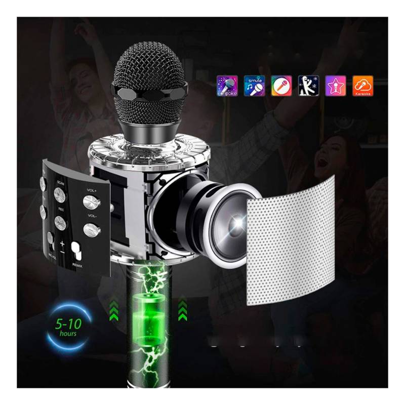 Microfono Bluetooth Karaoke de Color Celeste GENERICO