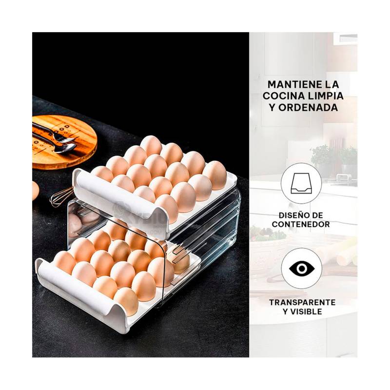 Caja de Almacenamiento para Huevos para Cocina Blancos GENERICO