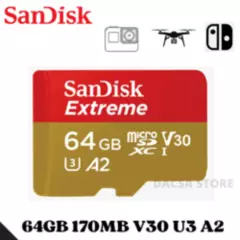 SANDISK - Memoria microsd sandisk extreme 64gb 170mb/s  dorado
