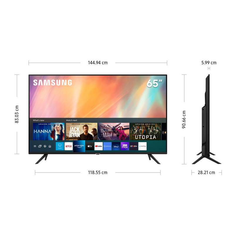 Televisor 65 Samsung Crystal UHD AU7090 Smart tv sin bordes SAMSUNG
