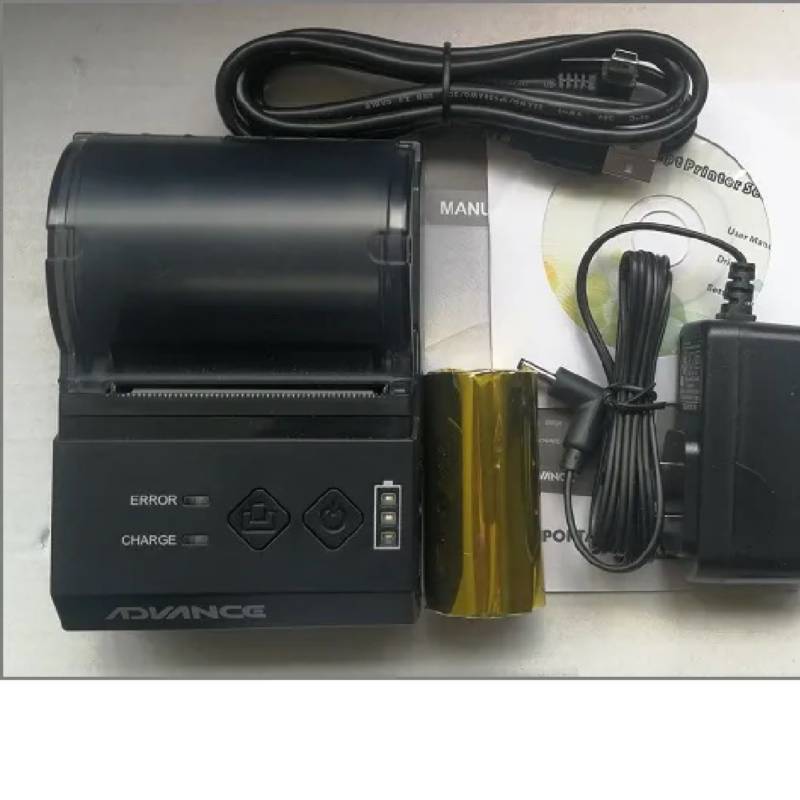 Impresora térmica portatil Advance ADV-7011, 90 mm/seg., Bluetooth, USB,  bateria. ADVANCE