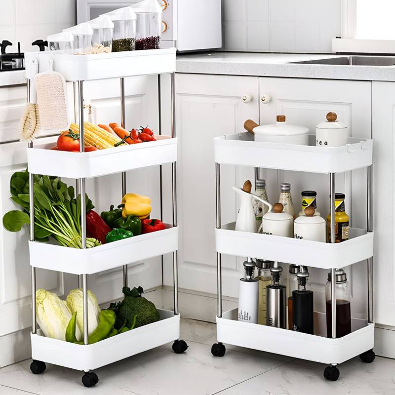 Organizador ahorra espacio en tu cocina lavandería 4 niveles. Blanco  GENERICO
