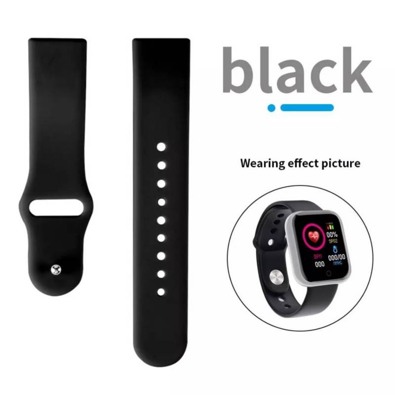 Correa De Silicona Para Smartwatch - Samsung Xiaomi Huawei Garmin Polar -  Ancho 22mm - Bicolor Negro Con Amarillo