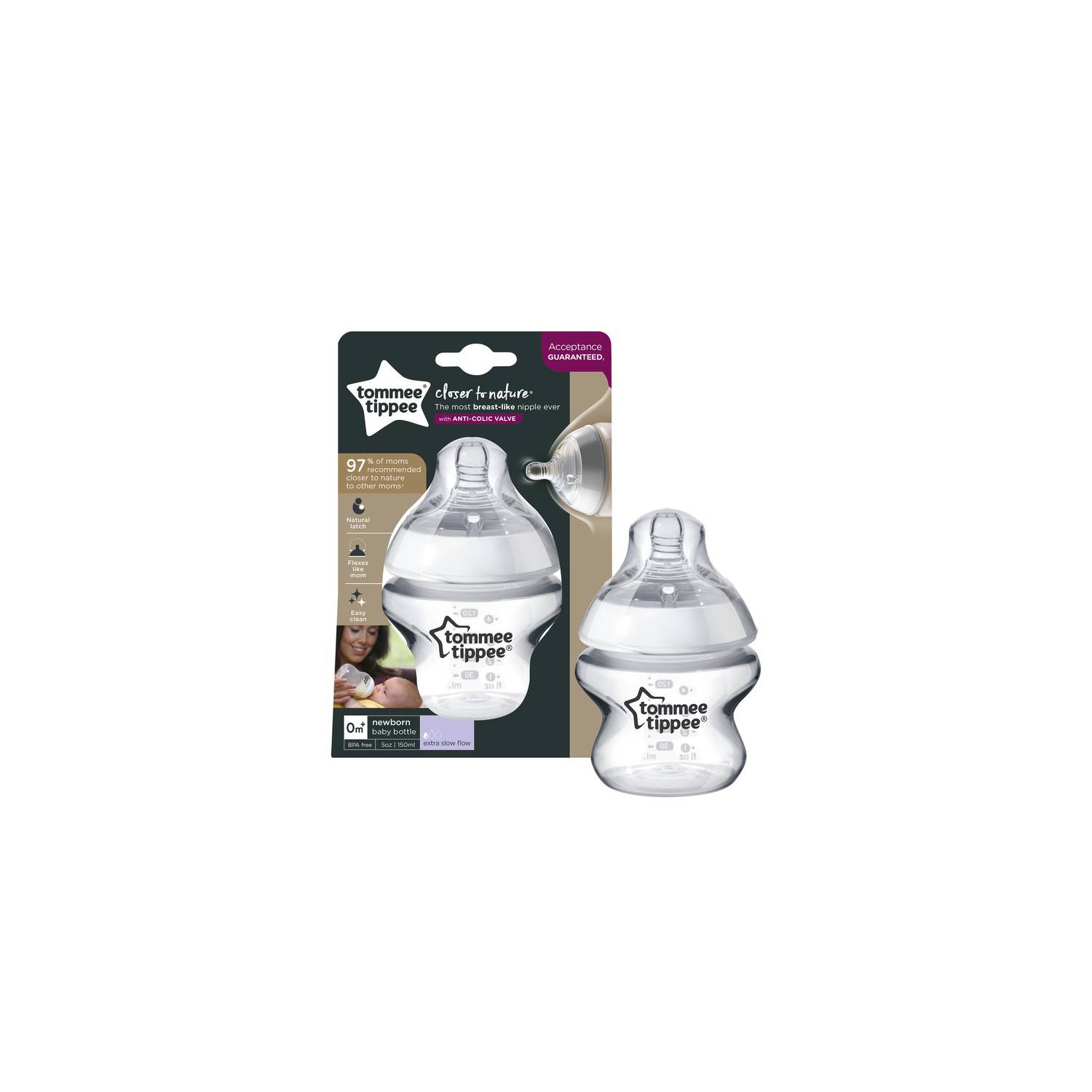 Biberón Closer to Nature Tommee Tippee 5oz - 150ml TOMMEE TIPPEE