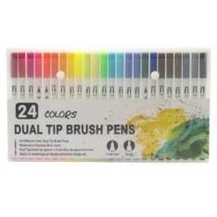 Plumones doble punta - Dual Tip Brush 24 Colores