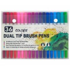 Plumones doble punta - Dual Tip Brush 36 Colores