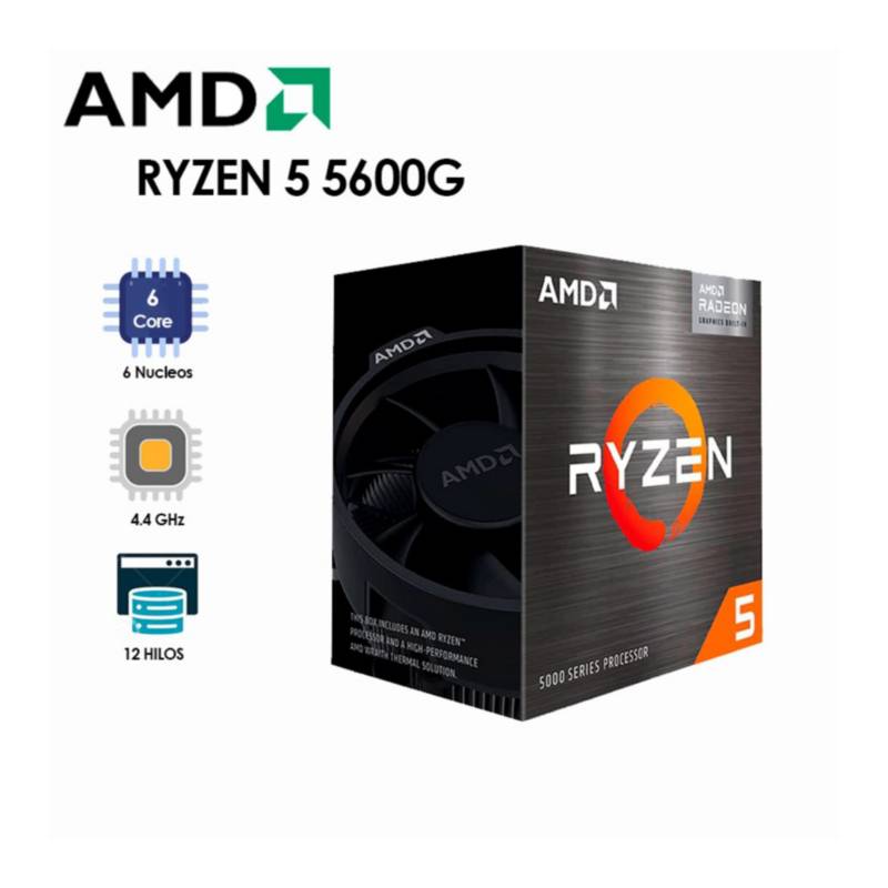 AMD - Procesador amd  ryzen 5 5600g 3.9ghz