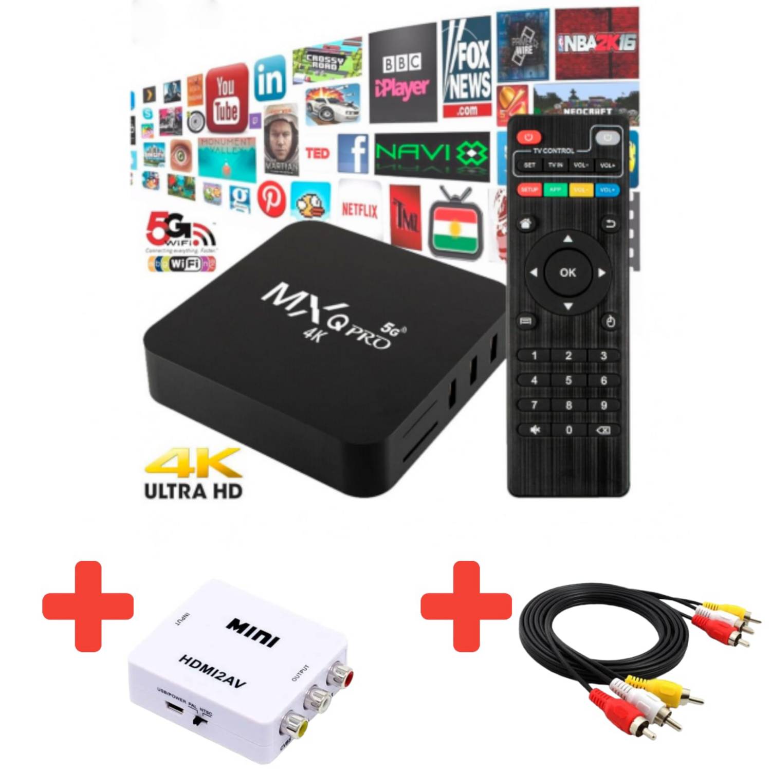 Convertidor Smart TV5G 4K Adaptador HDMI 2AV Cable AV OEM