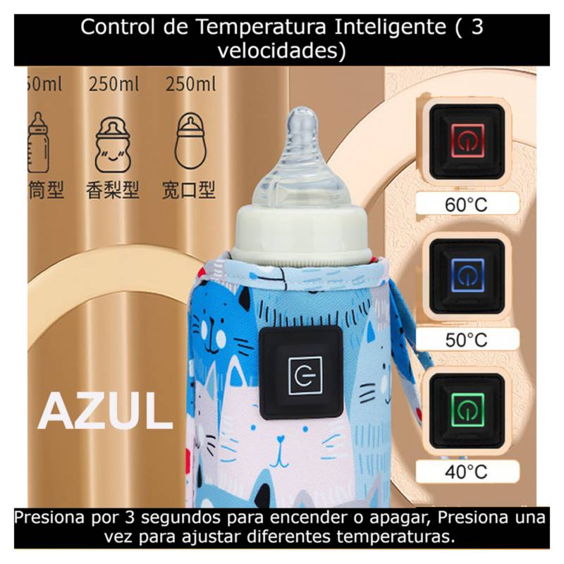 Calentador de biberones usb portatil bebes viajeros Azul GENERICO