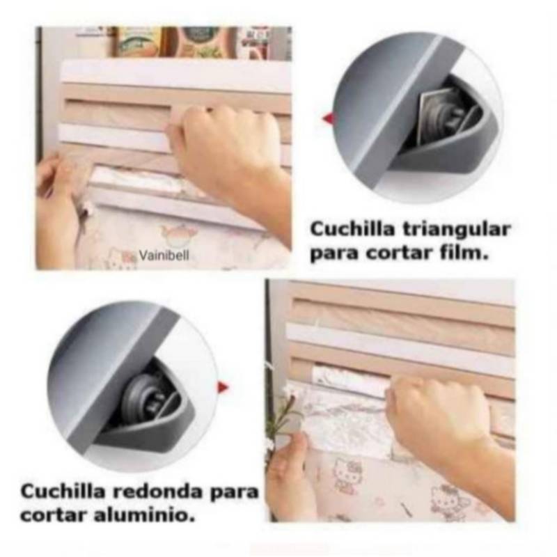 Dispensador para Papel Toalla - Papel Aluminio y Film - Gris GENERICO