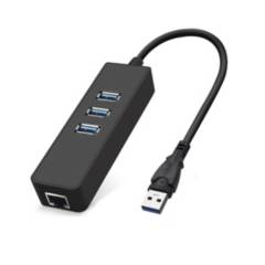 Adaptador USB 3.0 a Rj45 LAN Ethernet Gigabit + Hub 3 Puertos USB 3.0