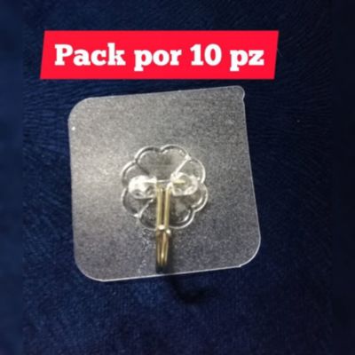 Perchero Adhesivo Transparente PACK POR 10 PZ GENERICO