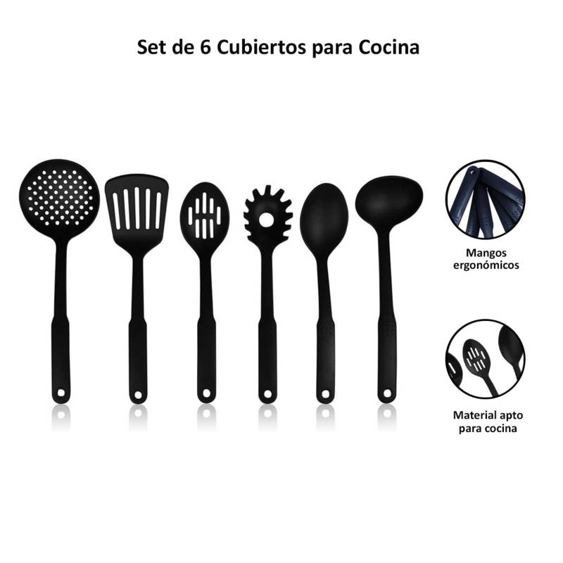 Cucharas acero inoxidable utensilios de cocina para fritos 4 GENERICO