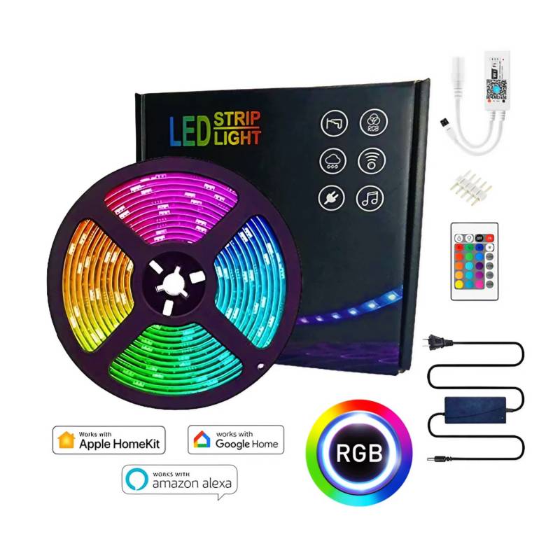 Tira LED RGB WIFI 5M Inteligente Kit Luz Controlado Por Celular LUMIN