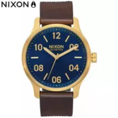 NIXON - Reloj Nixon Patrol A12433210 Acero Inox Correa de Cuero Marrón Azul