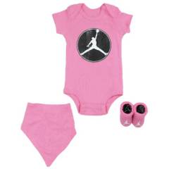 Conjunto de 3 piezas air jordan para bebés 6-12 meses / rosa