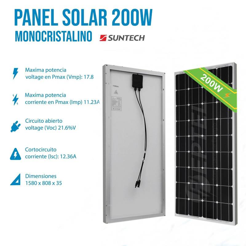 Panel Solar 12v 200w Monocristalino GENERICO