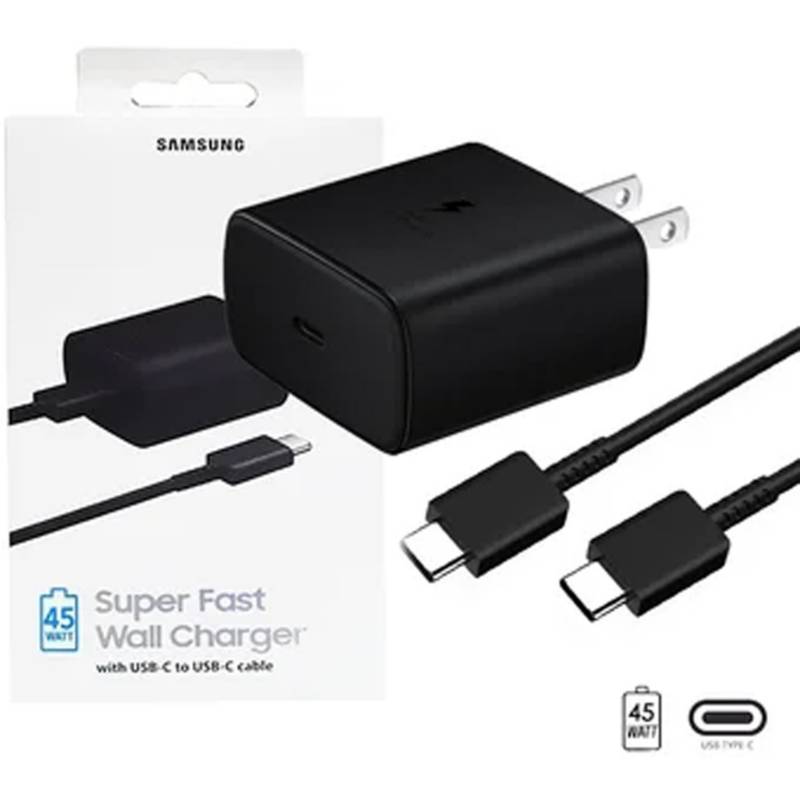 CARGADOR ORIGINAL SAMSUNG 45W USB - TIPO C NEGRO - NO INCLUYE