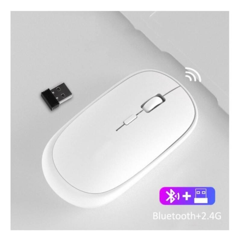 Mouse Recargable Dual Bluetooth 5.1 + Wireless 2.4 GHz - BLANCO - Promart