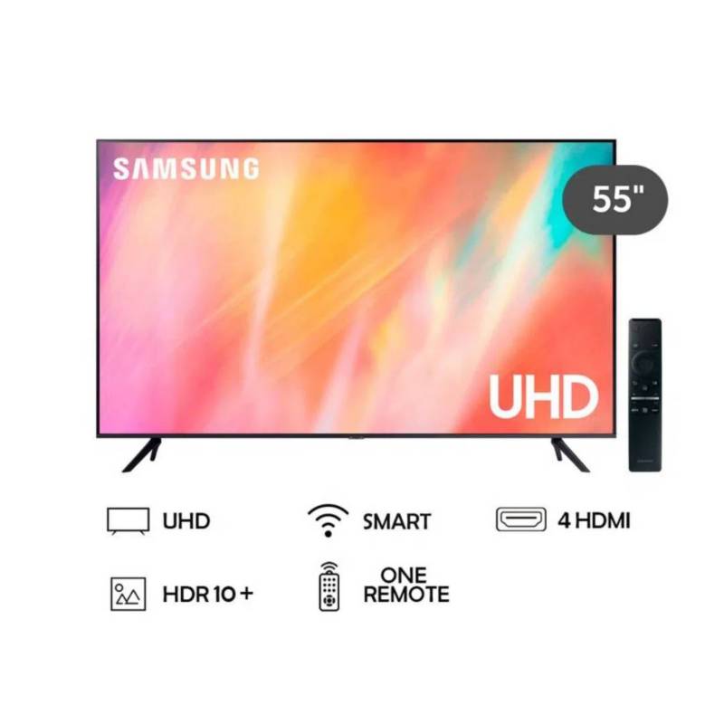 SAMSUNG - Tv 55 AU7000 UHD 4K Smart TV UN55AU7000 - Negro