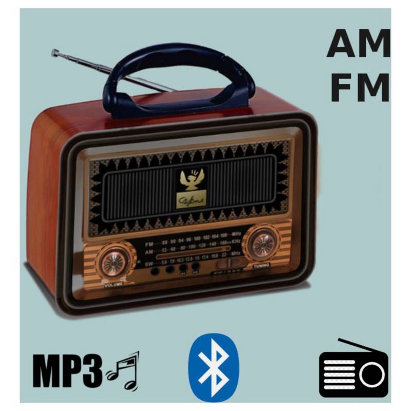 Radio AM/FM con bluethooth a corriente o pila recargable - Solohombre