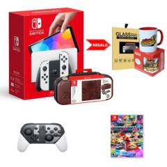 Nintendo Switch Oled Blanco - Estuche - juego - Mando Pro - Regalo