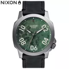 NIXON - Reloj Nixon Ranger A4662069 Correa de Cuero Negro Verde