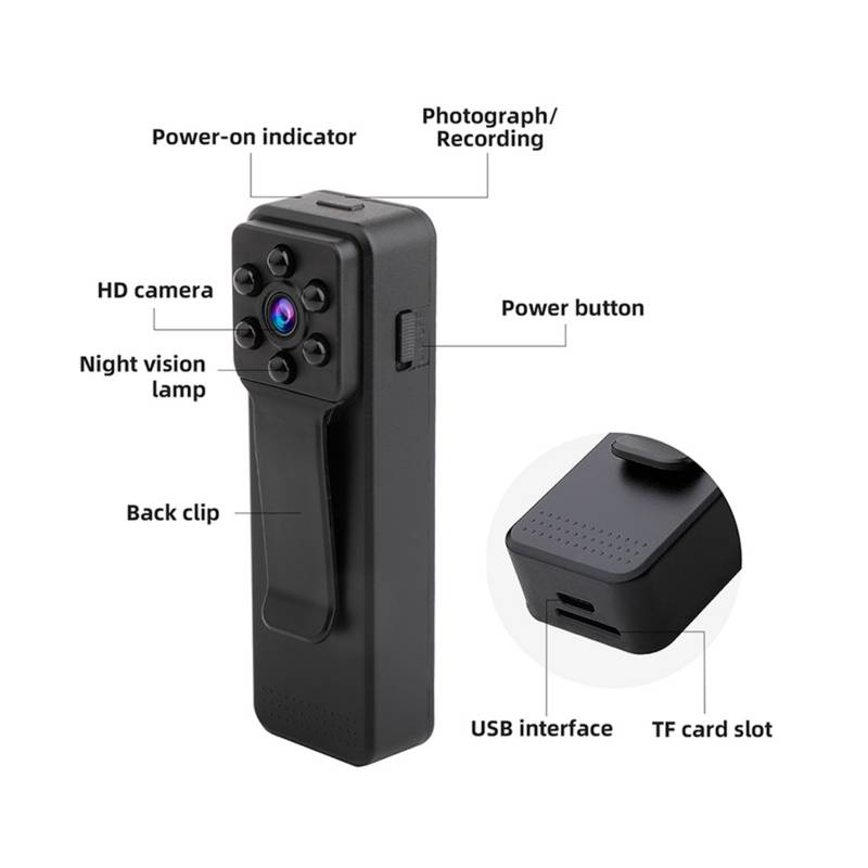 Cámara Grabadora Espía Audio Y Video Bodycam Full Hd