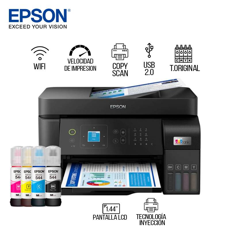 Impresora Multifuncional de tinta continua Epson L5590, USB/LAN/Wifi