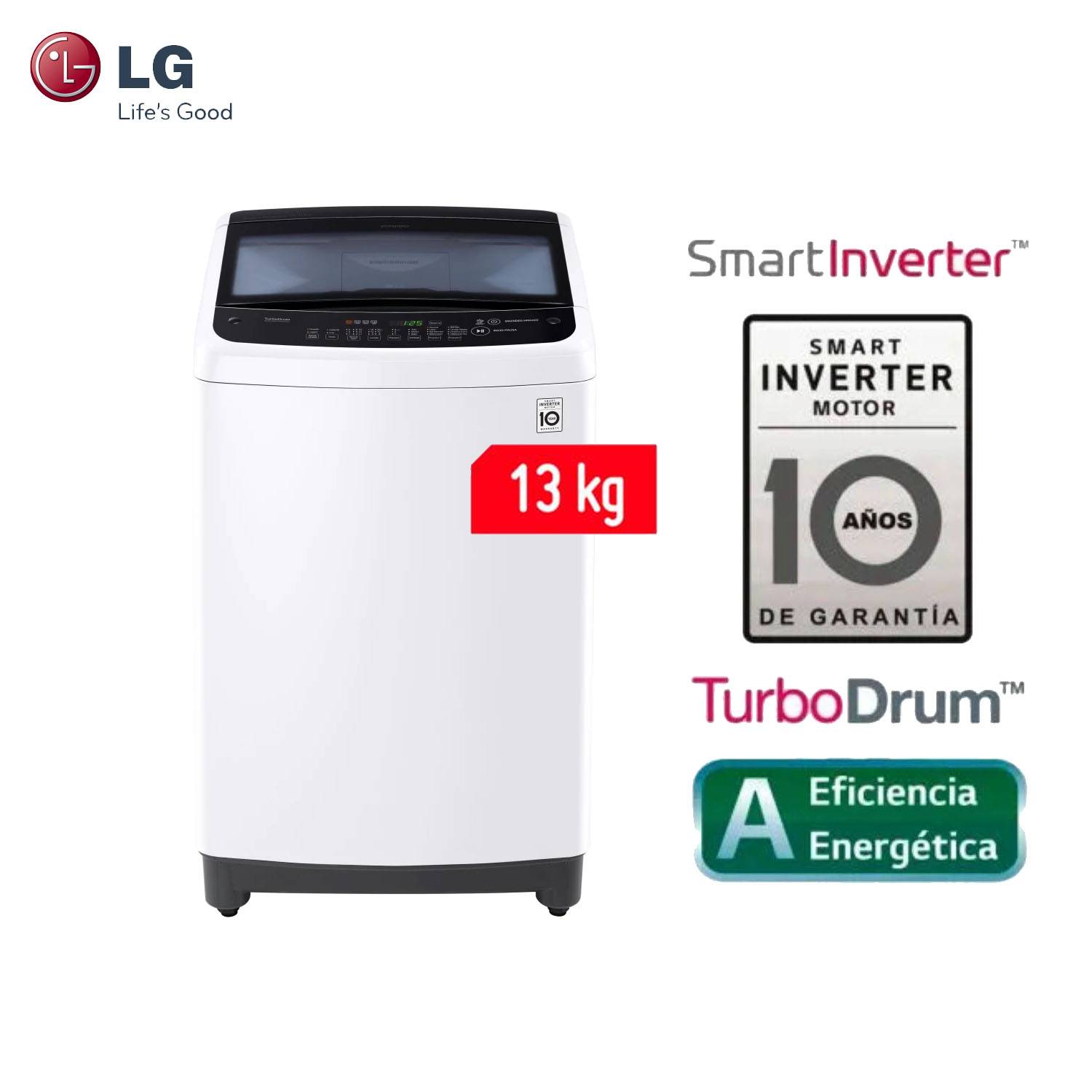 Lavadora LG 13KG Superior Con Smart Motion - Blanco LG | falabella.com