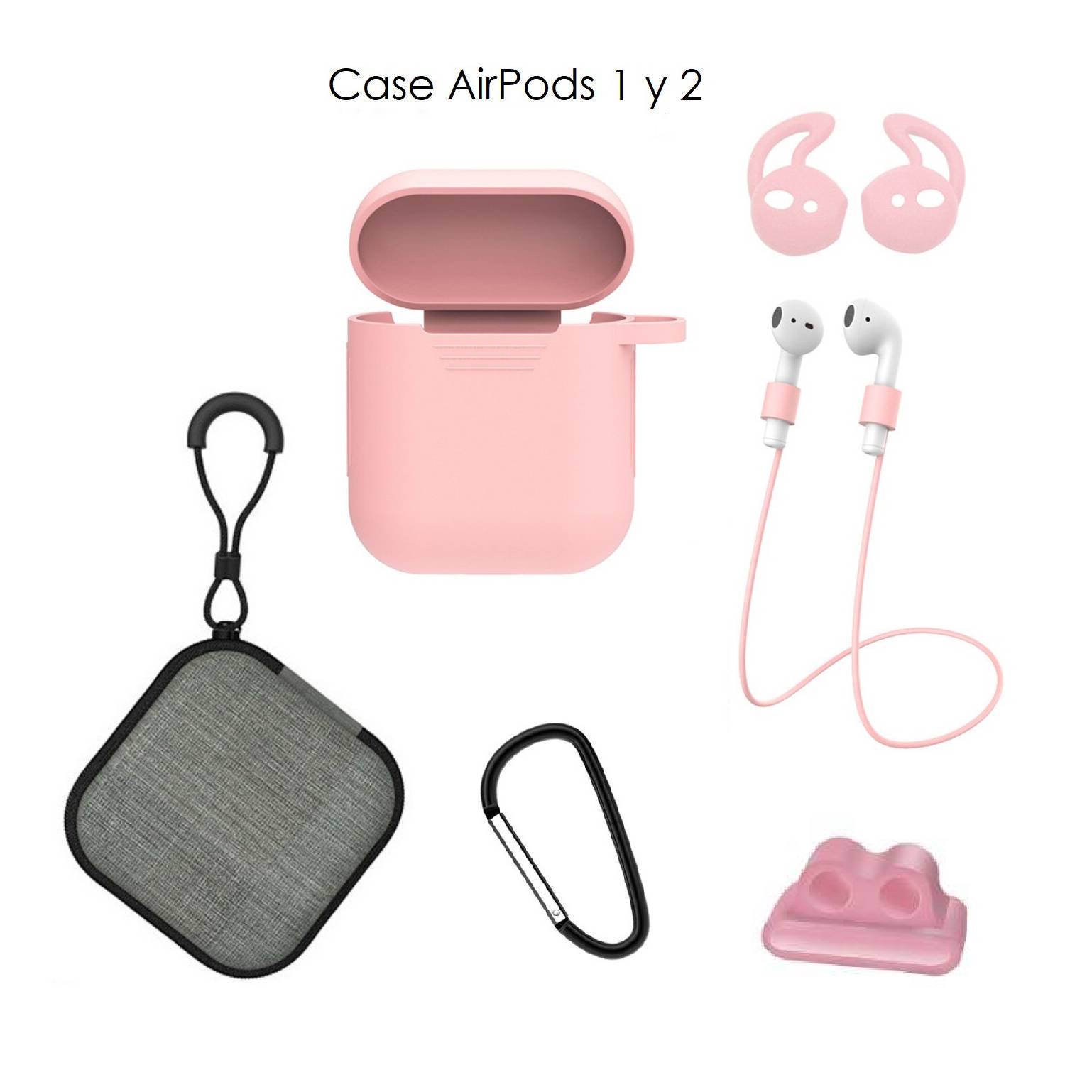 Case Estuche Funda Protector para Apple AirPods - Kit 5 En 1