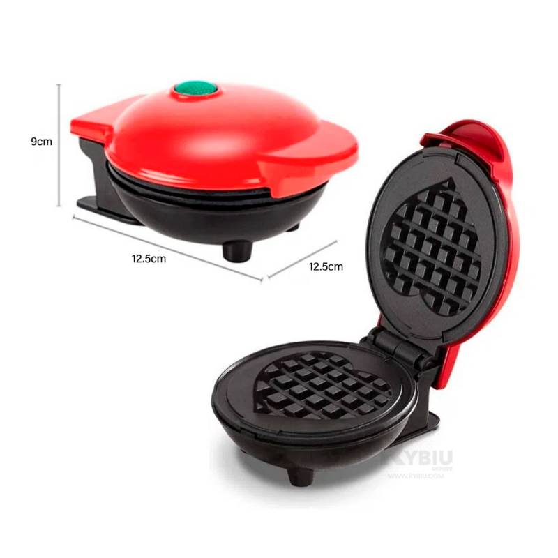 Mini Maquina para hacer Waffles Rojo