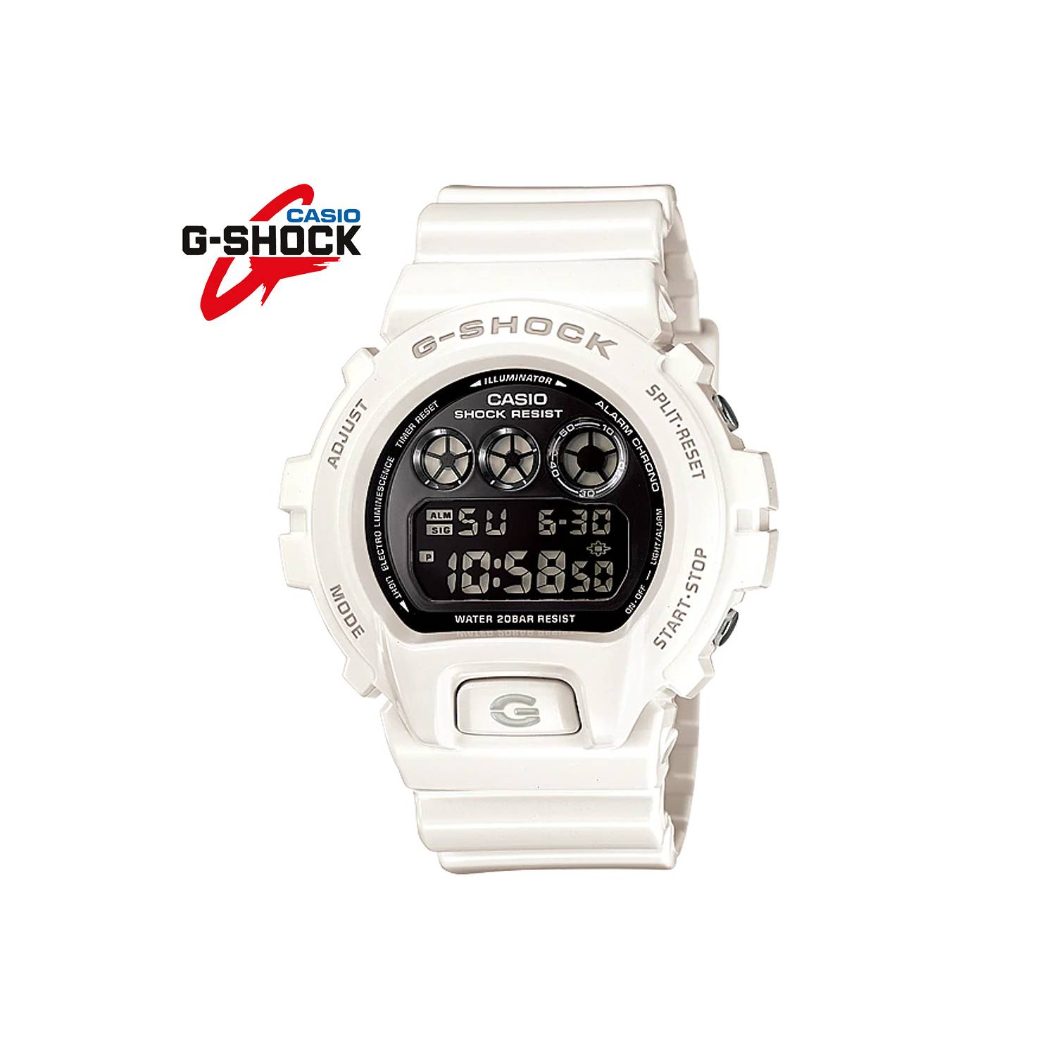 Casio G-Shock Mirror-Reloj digital blanco metálico para hombre - Casio  DW6900NB-7, Blanco, Unitalla, Digital